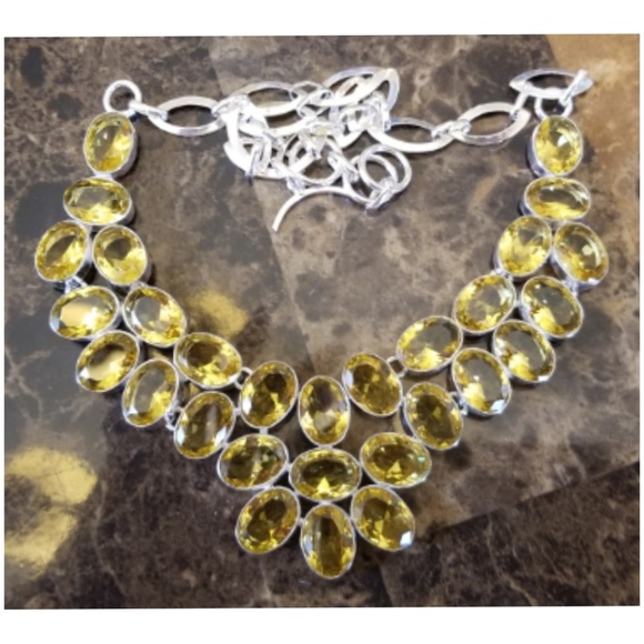 Jewelry - Beautiful Faceted Yellow Citrine Necklace 16.5"